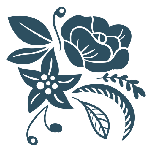 Rama hoja flor silueta detallada - Descargar PNG/SVG transparente