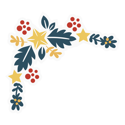 Zweigsternblütenblatt flach PNG-Design