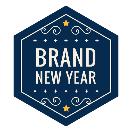 Brand new year badge star badge sticker
