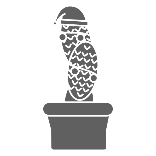 Silueta detallada de bola de olla de sombrero de cactus Diseño PNG