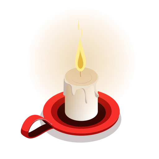 Candle light isometric PNG Design