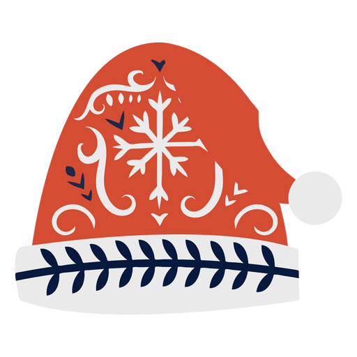 Cap hat flat christmas scandinavian PNG Design