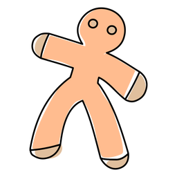 Biscoito de gengibre plana Desenho PNG
