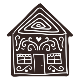 Silueta detallada de la casa de pan de jengibre de galleta Diseño PNG