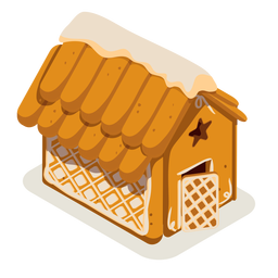 Cookie gingerbread house isometric PNG Design