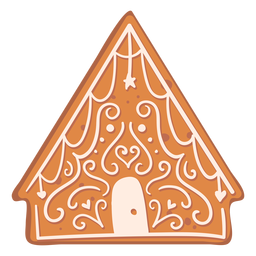 Cookie house gingerbread flat PNG Design
