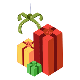 Arco de regalo de caja de grúa isométrico Diseño PNG