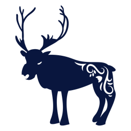 Silhueta detalhada de chifre de rena de veado Desenho PNG