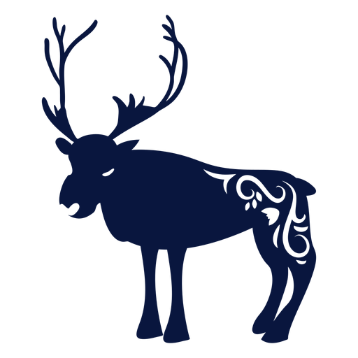 Silhueta detalhada de chifre de rena de veado Desenho PNG