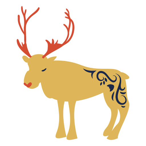 Deer reindeer antler flat PNG Design