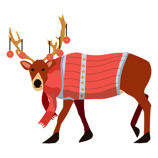 Deer reindeer flat xmas PNG Design