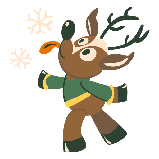Deer snowflake flat PNG Design