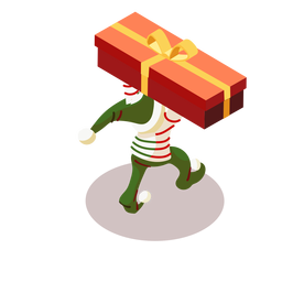 Elfenbox Geschenkbogen isometrisch PNG-Design