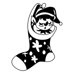 Trazo de calcetín de niño elfo Diseño PNG
