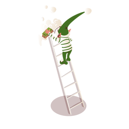 Elf brush ladder isometric PNG Design