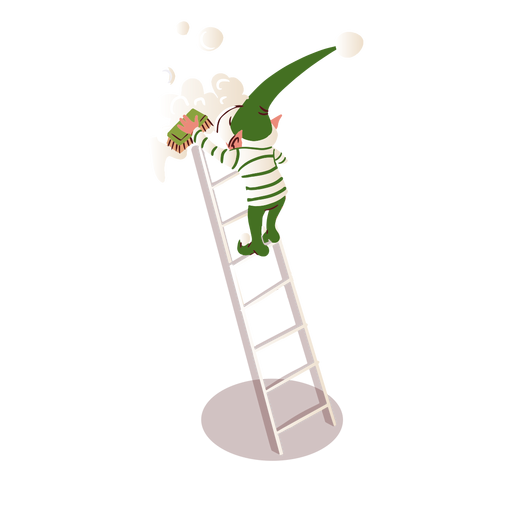 Escada de escova de elfo isométrica Desenho PNG