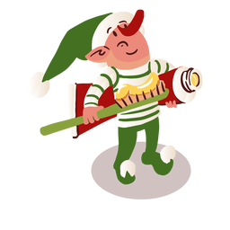 Tubo de cepillo elfo isométrico Diseño PNG