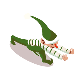 Elfenhaltung isometrisch PNG-Design
