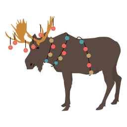 Guirnalda de alces Navidad plana Diseño PNG