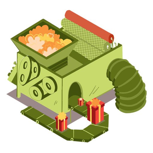 Factory gift box isometric PNG Design