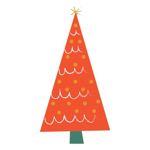 Red Christmas tree garland flat PNG Design