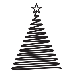 Weihnachtsbaum-Tannenlocken-Spitzenstrudel flach PNG-Design