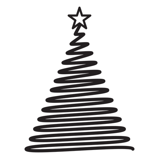 Árbol de navidad abeto rizo encaje remolino plano Diseño PNG