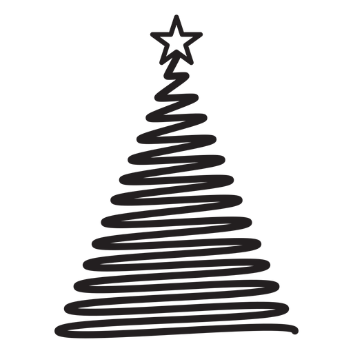 Christmas tree fir curl lace swirl flat PNG Design