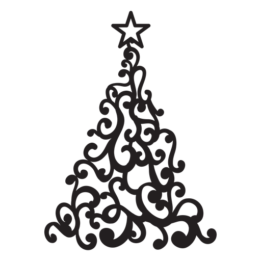 Christmas tree swirls PNG Design