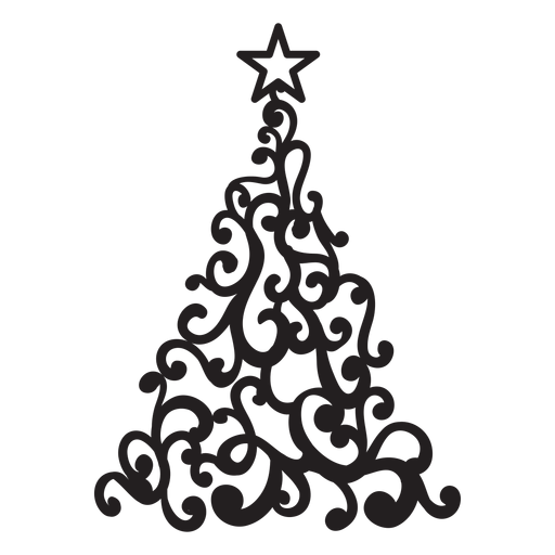 Remolinos del árbol de navidad Diseño PNG