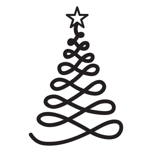 redemoinho de árvore de natal plana Desenho PNG