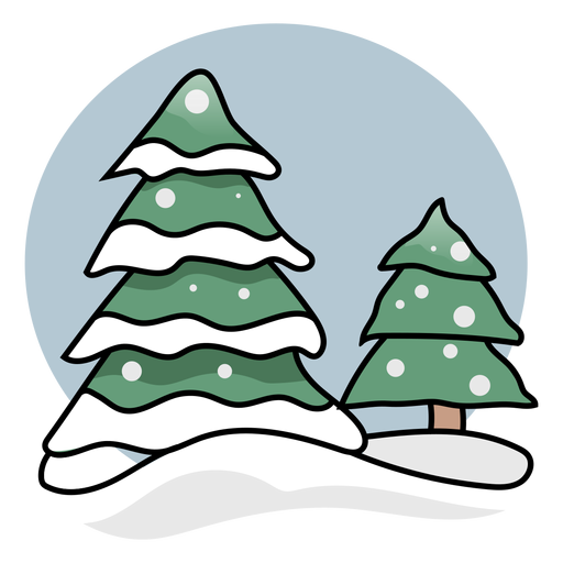 Fir snow flat PNG Design