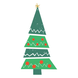 Bola de abeto estrela plana Desenho PNG