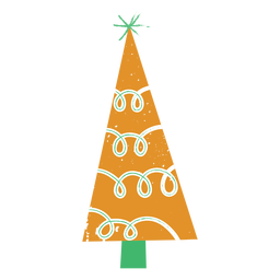 Fir star candy cane flat PNG Design