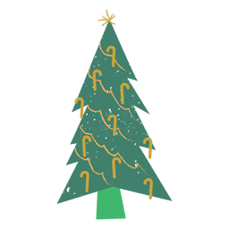 Abeto árbol de navidad bastón de caramelo navidad plana Diseño PNG