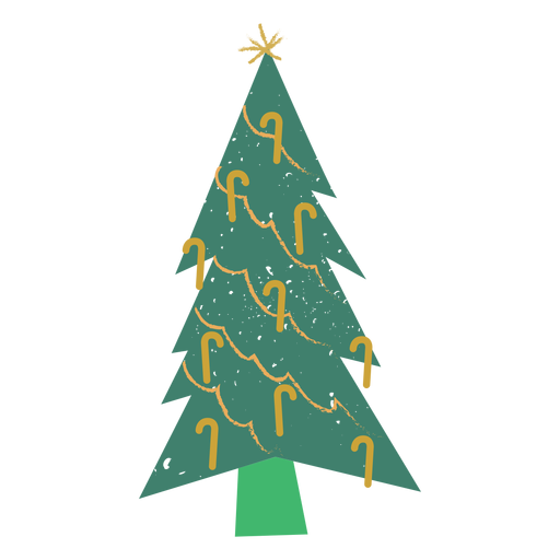 Abeto árvore de natal bengala de natal plana Desenho PNG