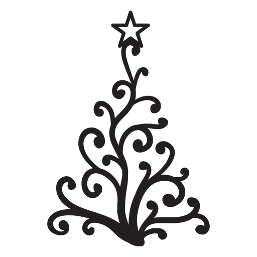 Estrela de abeto espiral redemoinho de renda plana Desenho PNG