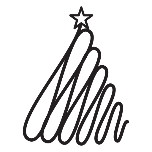 Renda estrela de abeto com espiral ondulada Desenho PNG