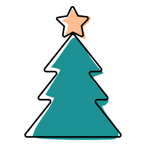Curso de cor de árvore de Natal verde Desenho PNG