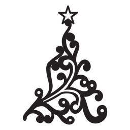 Abeto remolino encaje rizo estrella plana Diseño PNG
