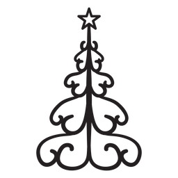 Tanne wirbeln Spitze Stern locken flach PNG-Design