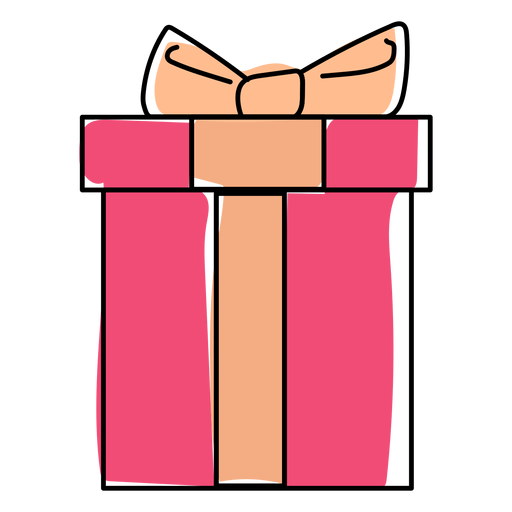 Gift bow box flat christmas PNG Design