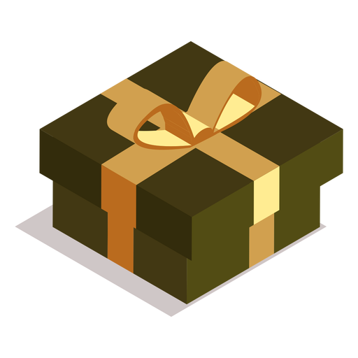 Gift bow box isometric PNG Design