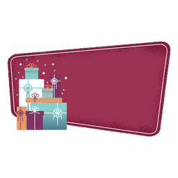Etiqueta engomada de la insignia de la caja de regalo Diseño PNG