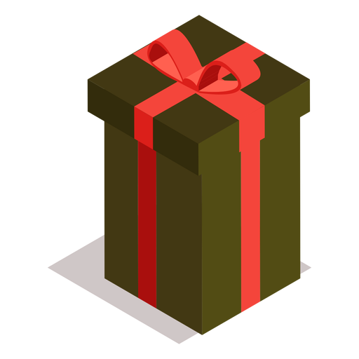 Caja de regalo arco isométrico Diseño PNG