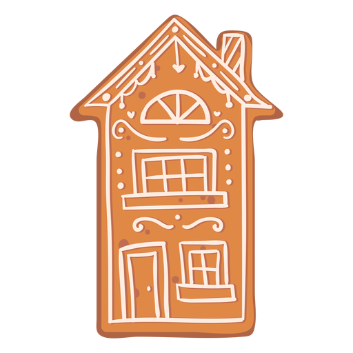 Gingerbread cookie house flat PNG Design