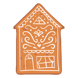 Gingerbread House Cookie Cream Flat PNG & SVG Design For T-Shirts