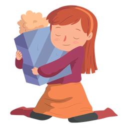 Caja regalo niña plana Diseño PNG