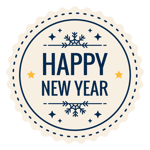 Etiqueta engomada de la insignia de duotono de feliz año nuevo Diseño PNG