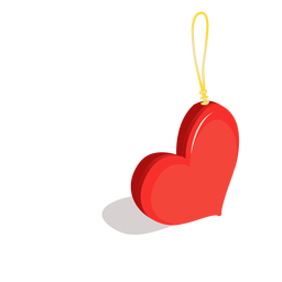 Anillo de corazón isométrico Diseño PNG